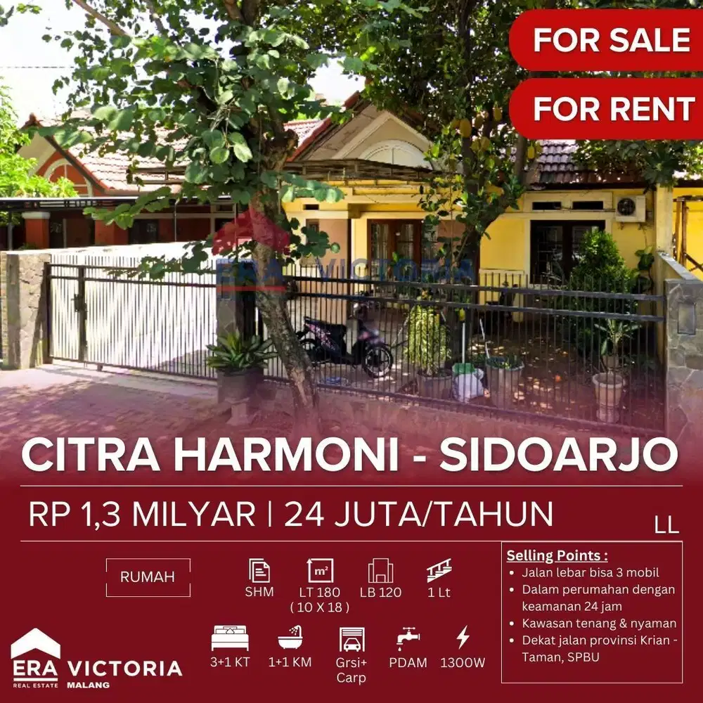 Rumah Jual Keamanan 24 Jam Fasilitas Umum Perumahan Lengkap Akses