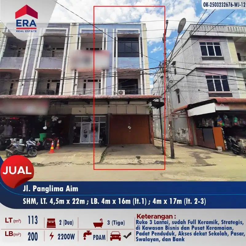 TURUN HARGA - Jual cepat ruko 3lt di Panglima Aim (pusat bisnis)