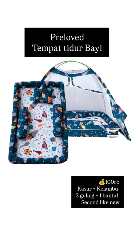 Tempat tidur bayi + Kelambu