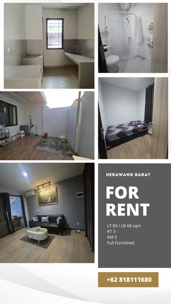 Disewa Rumah cantik siap huni Cluster Rolling Hills Kerawang Barat