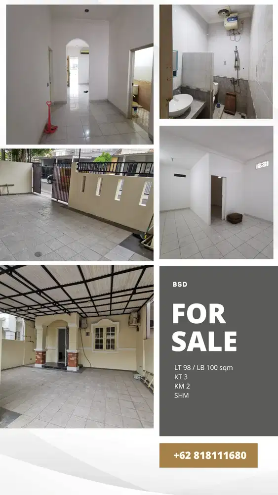 DIJUAL CEPAT Rumah lama tapi sudah renov di Nusa Loka BSD