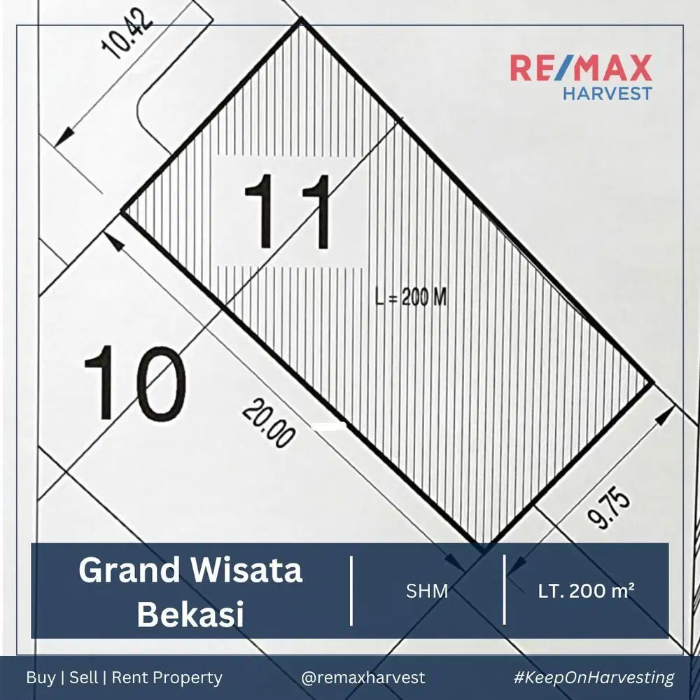DIJUAL SANGAT MURAH KAVLING SIAP BANGUN LT 200M2 GRAND WISATA BEKASI
