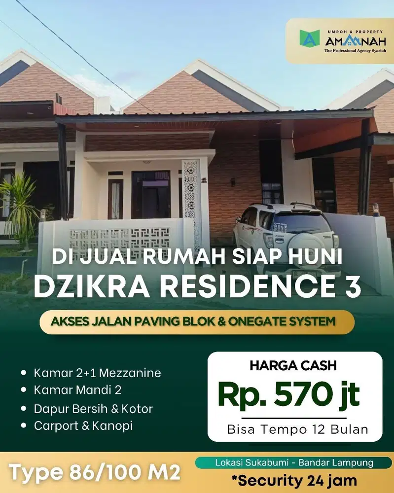 RUMAH READY DALAM PERUMAHAN SYARIAH BISA KREDIT