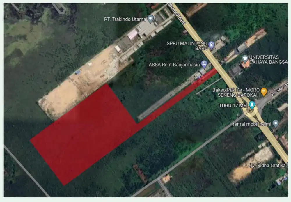 DIJUAL LAHAN KOMERSIAL AREA A. YANI BANJAR BARU KALIMANTAN SELATAN