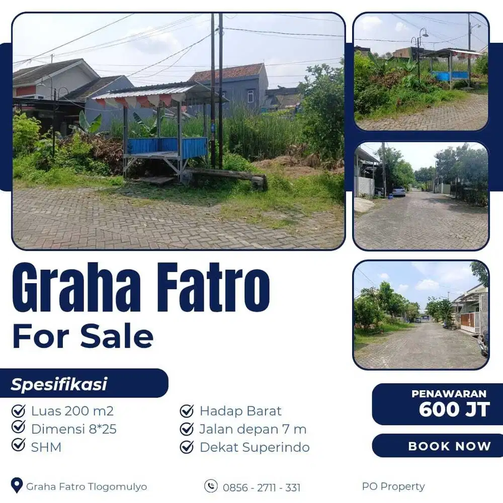 Tanah dijual Dalam Kompleks Perumahan Graha Fatro Pedurungan Semarang