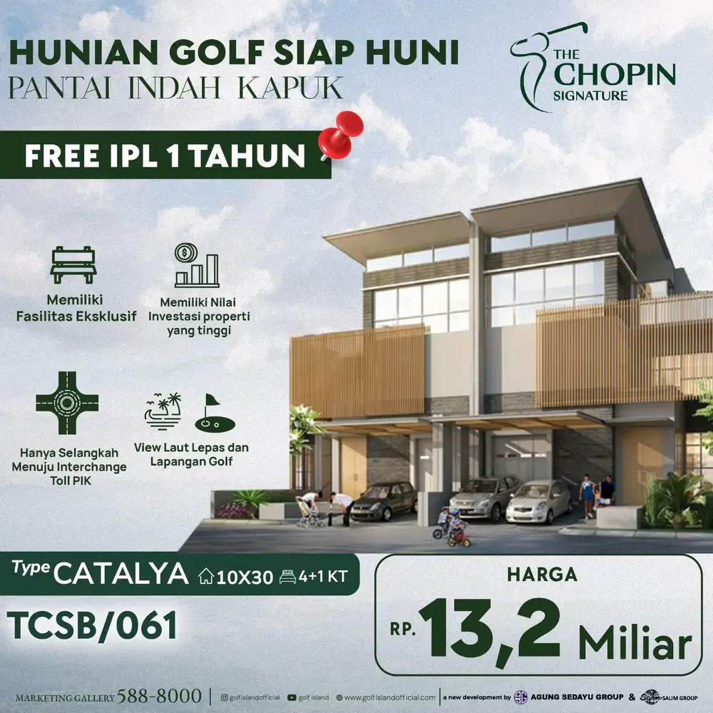 BISA CICILAN / KPR Dijual rumah mewah baru pik golf island 10x30