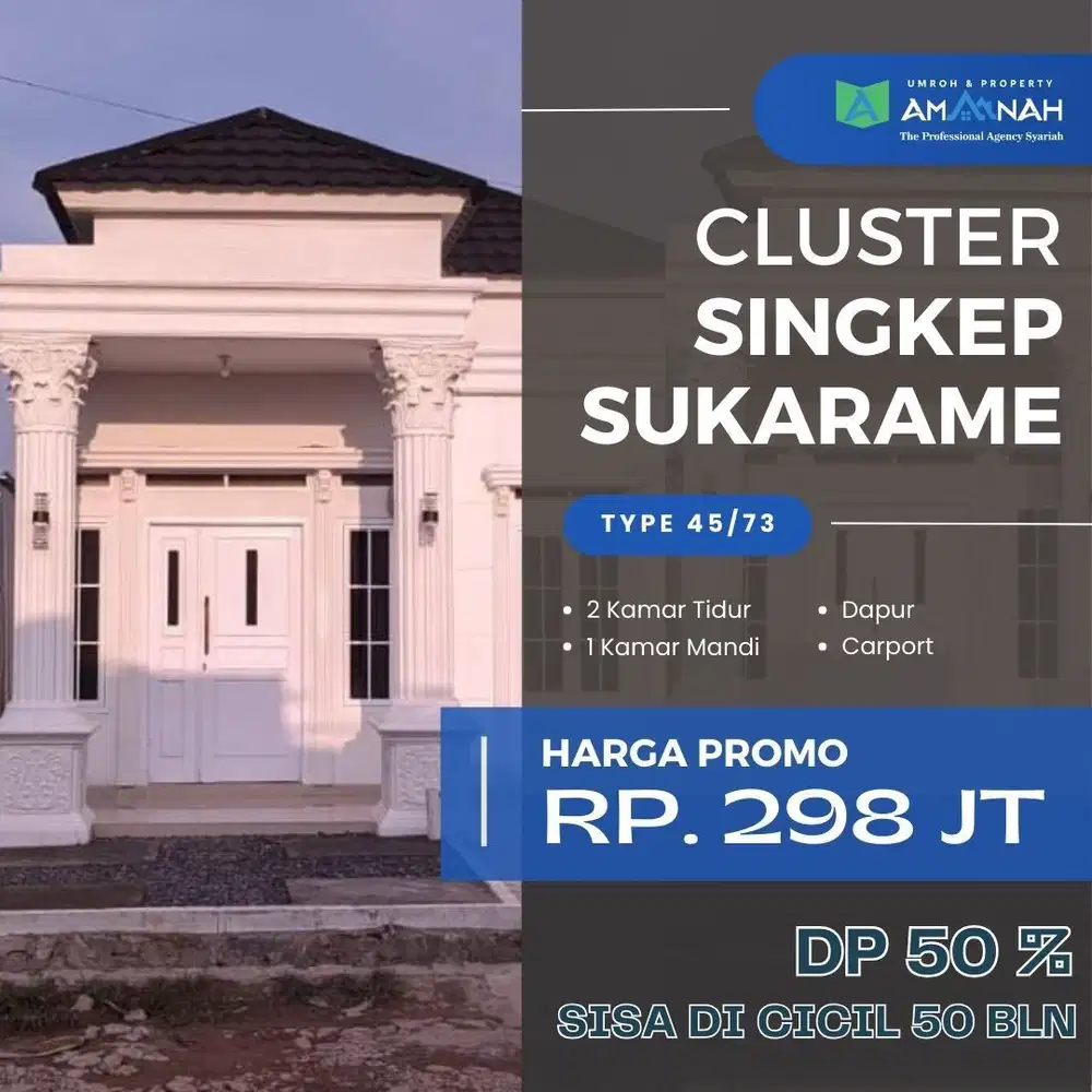 RUMAH MURAH LREDIT DI PINGGIR JALAN UTAMA SINGKEP SUKARAME