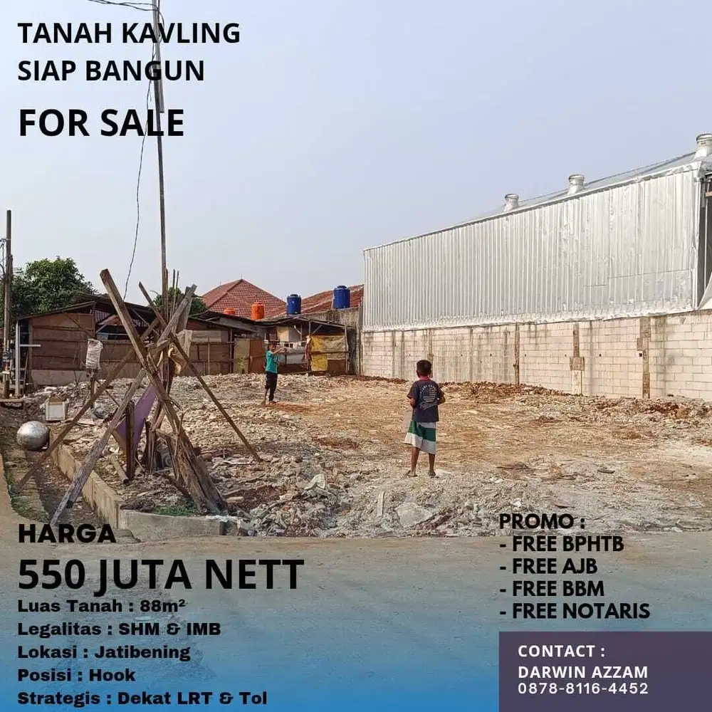 Dijual Tanah Kavling 500 Jutaan All In di Komplek Jatibening Bekasi