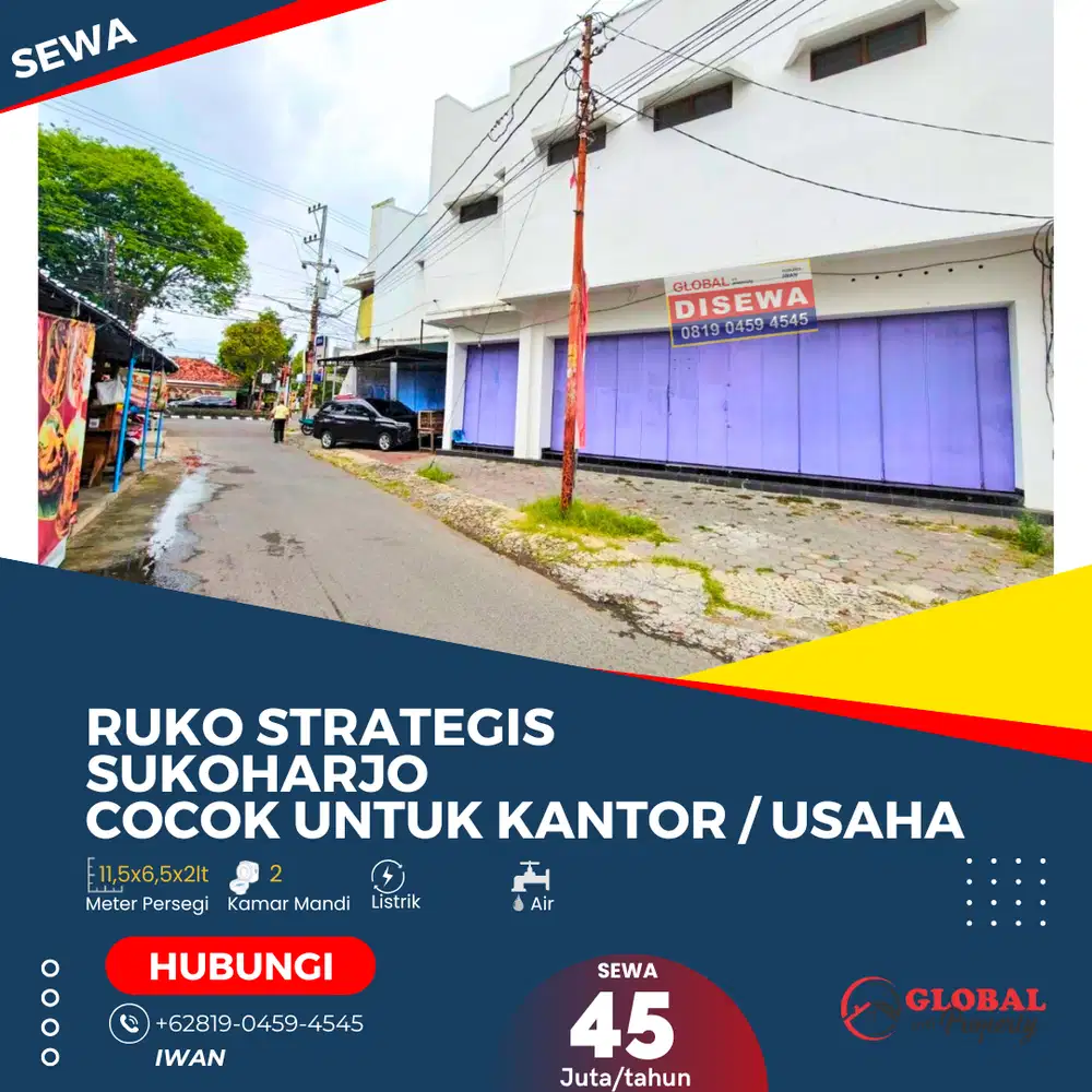 Ruko Strategis Sukoharjo Cocok untuk Kantor / Usaha