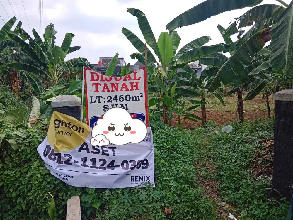 Tanah Premium 2.460m2 di Cimanggu Permai,5 menit ke Tol BORR