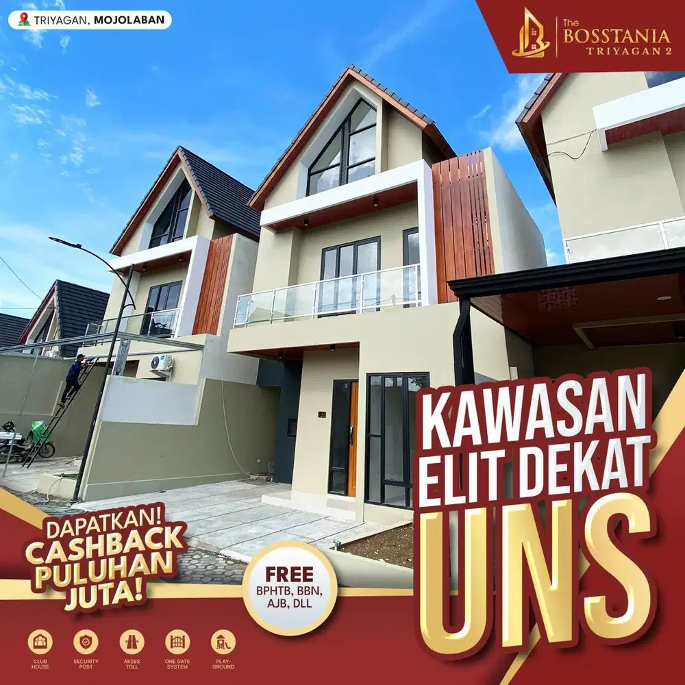 Rumah 2 Lantai Dekat Tol Palur & UNS, Fasilitas Lengkap, Full Promo!