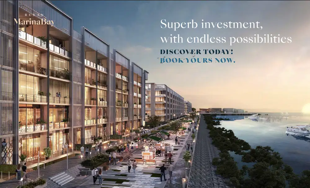 Rukan Marina Bay 3 Lantai + Teras, Balkon dan Rooftop di PIK 2