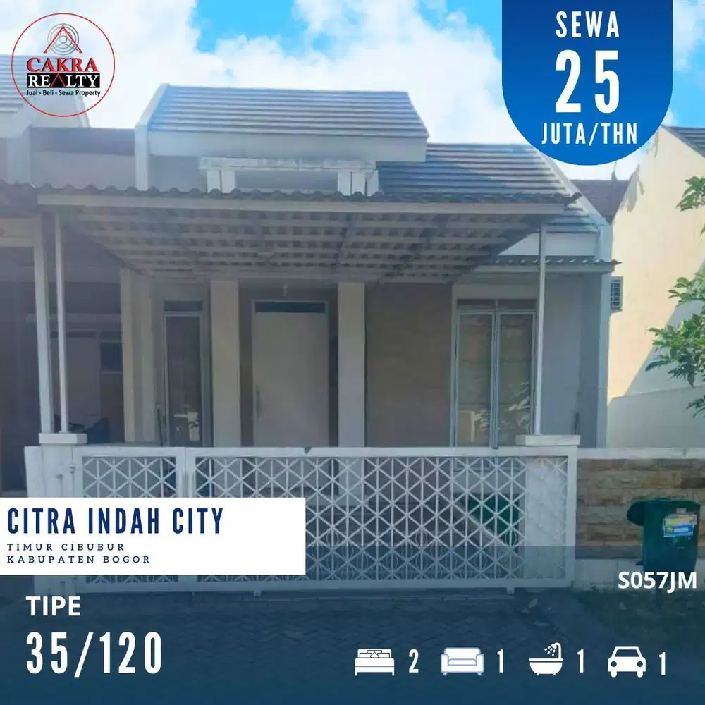 Disewakan rumah dicitra indah city rumah berada dicluster real estate