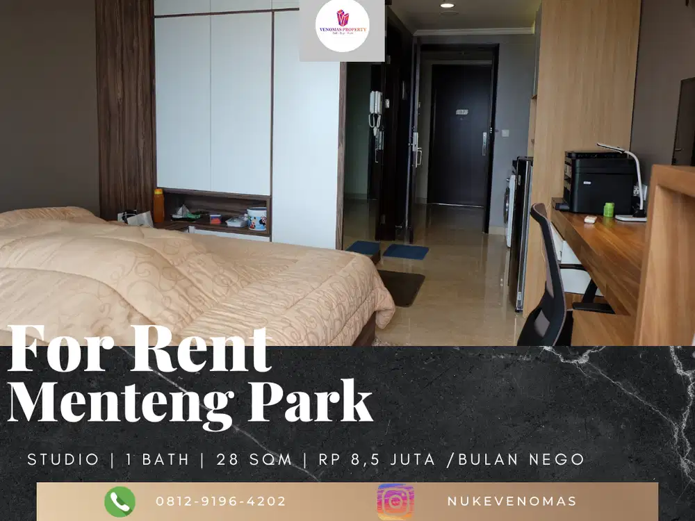 Disewakan Apartement Menteng Park Type Studio Furnished Bagus