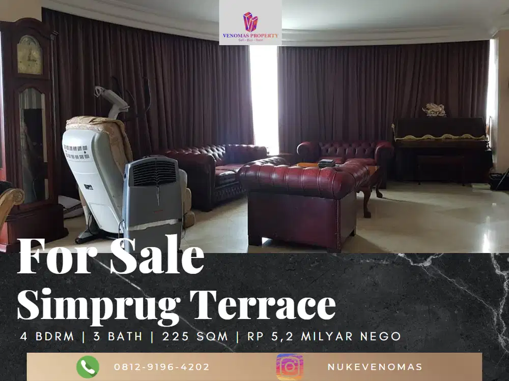 Dijual Apartement Simprug Terrace 4 Kamar Tidur SHM Full Furnished