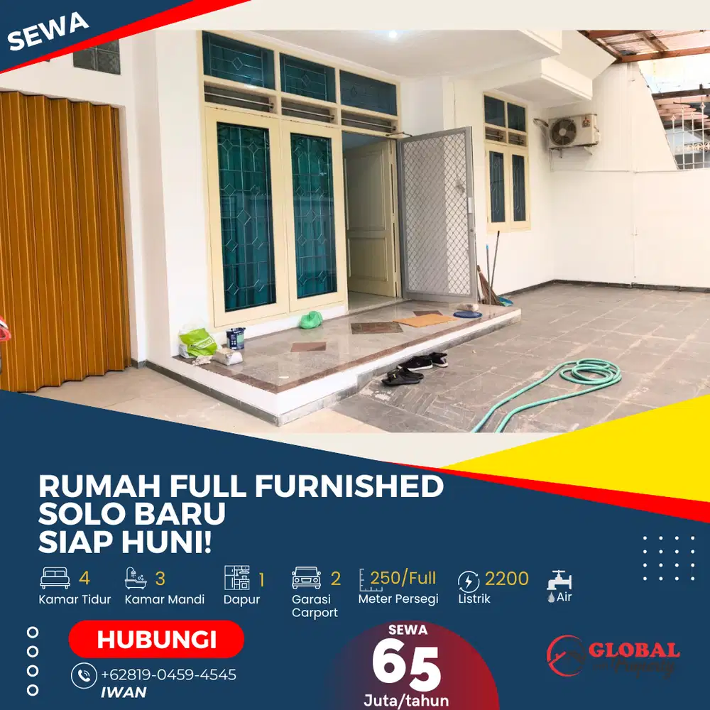 Rumah Full Furnished Solo Baru Siap Huni