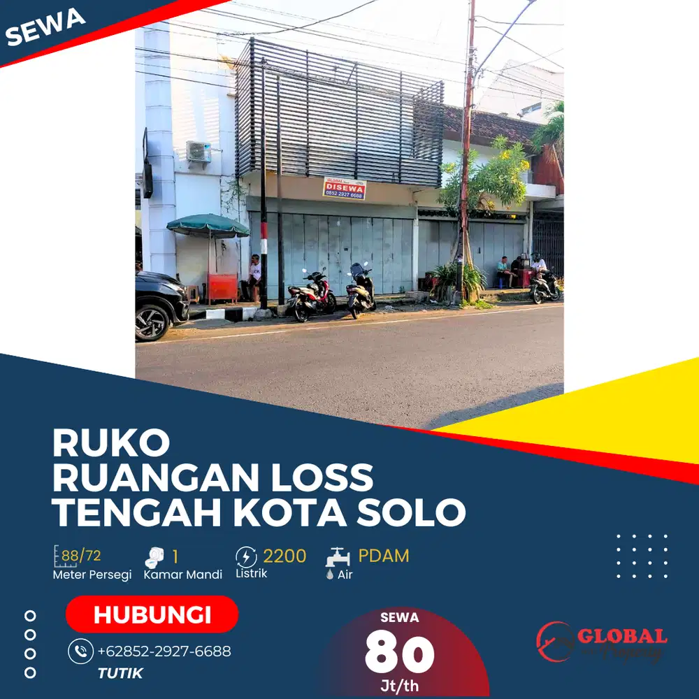 Ruko Ruangan Loss Tengah Kota Solo