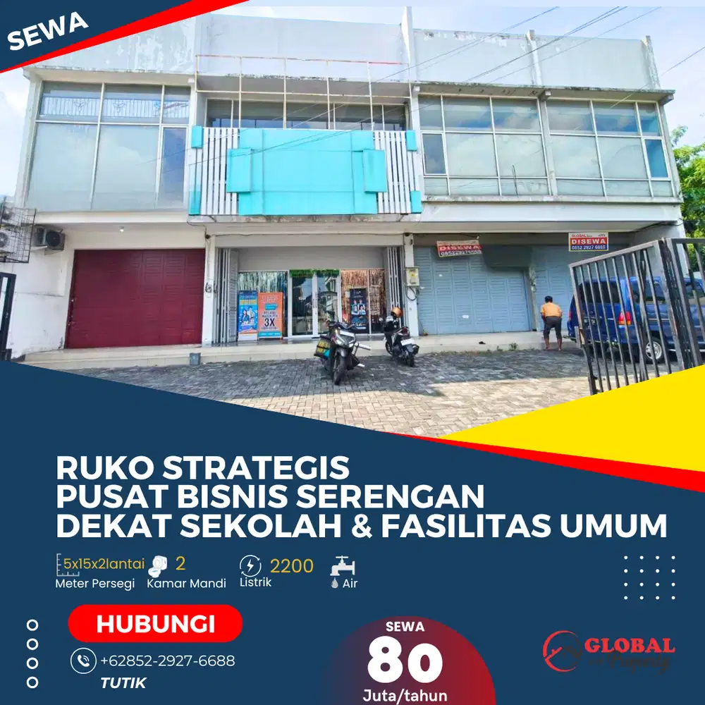 Ruko Strategis di Pusat Bisnis Serengan Dekat Sekolah