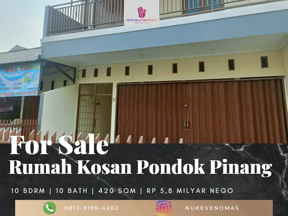 Dijual Rumah Kontrakan Pondok Pinang Jakarta Selatan 2 Lantai