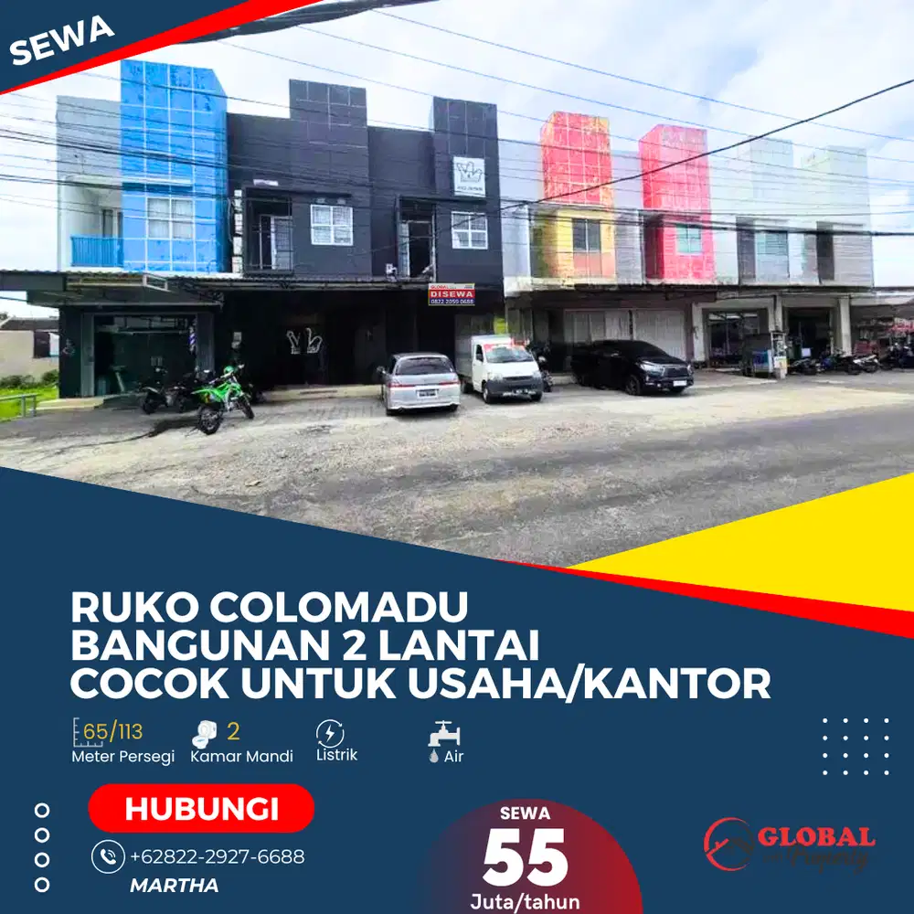 Ruko Colomadu 2 Lantai Cocok untuk Usaha/Kantor