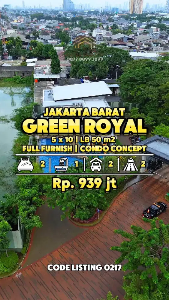 Condo House Full Furnished 2 KT, Green Royal Semanan, Jakarta Barat