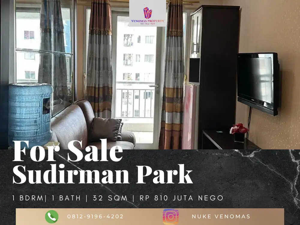 Dijual Apartement Sudirman Park 1 BR Furnished Butuh Renovasi