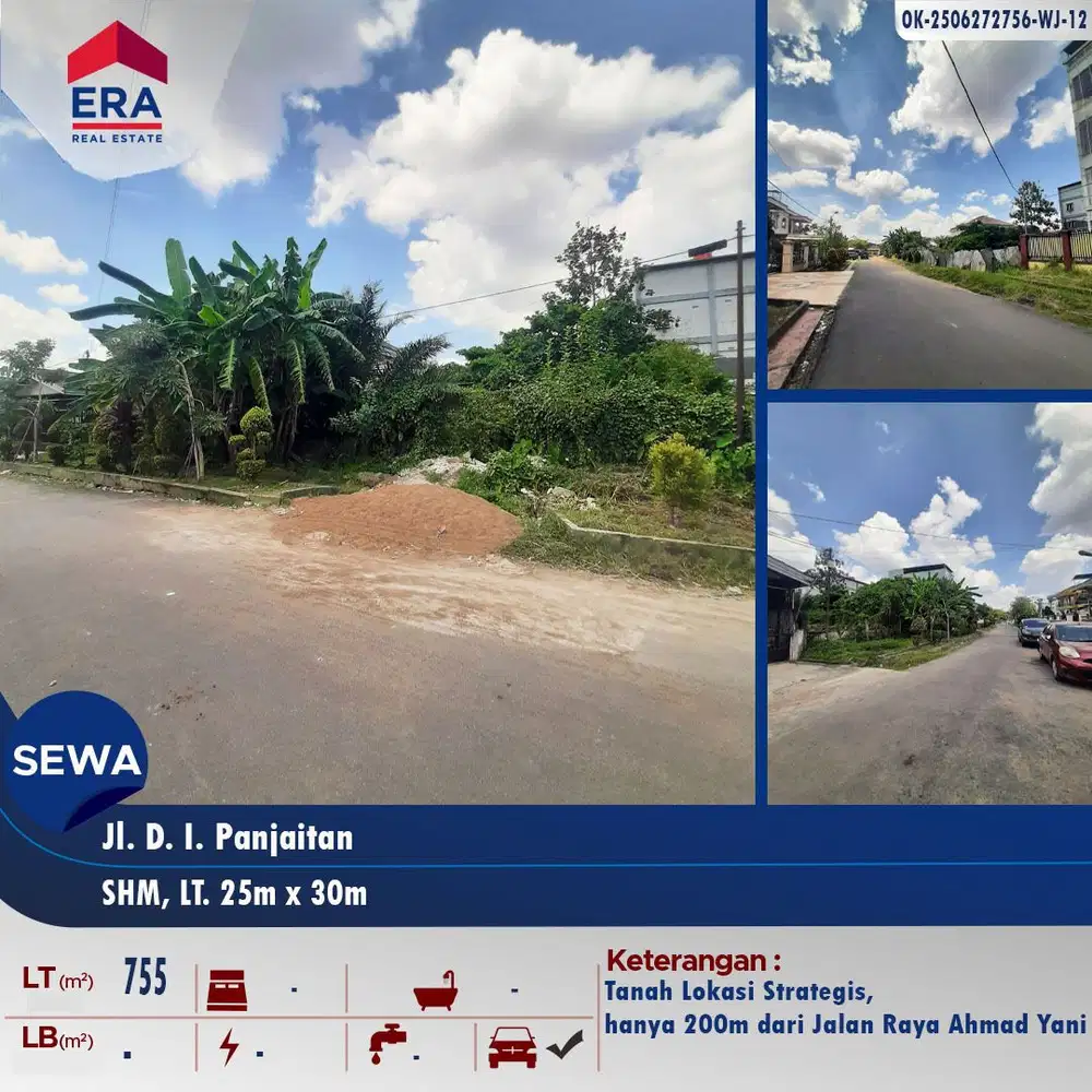 Disewakan lahan seluas 755m² di tengah kota Pontianak