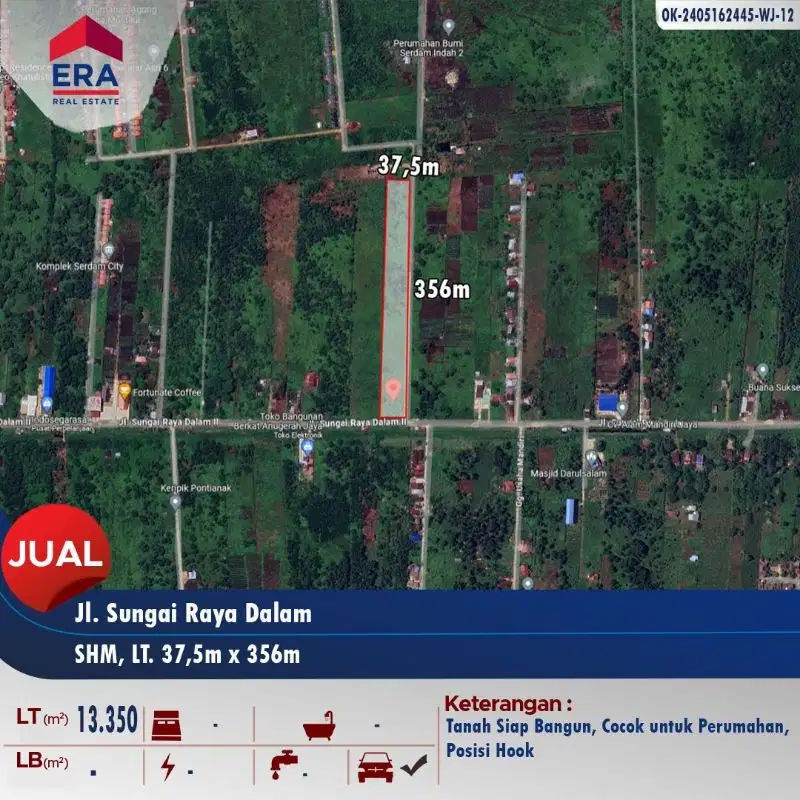 Tanah siap bangun dijual - tepi Jl. Serdam
