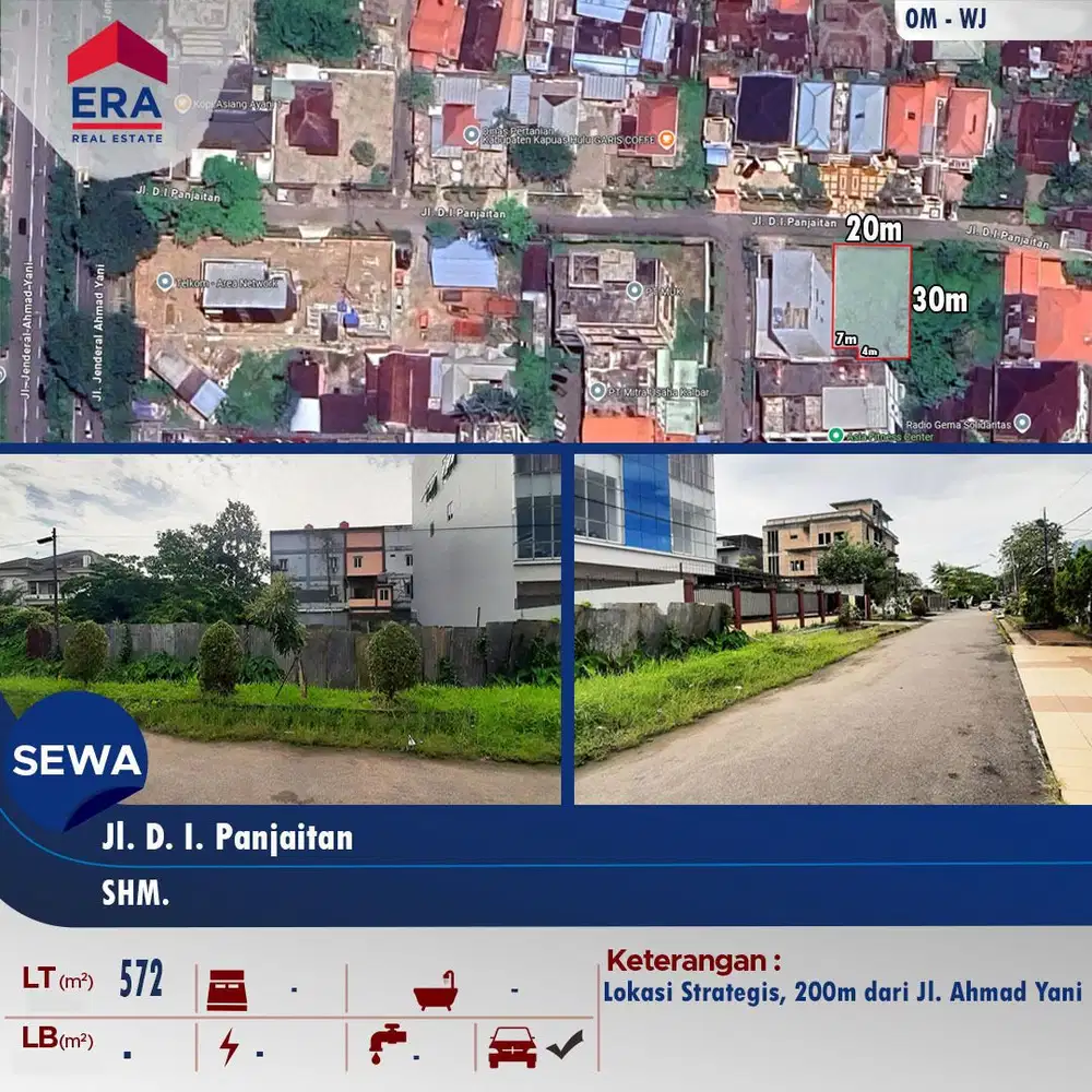 Tanah disewakan cocok untuk usaha (cafe, pencucian, dll)