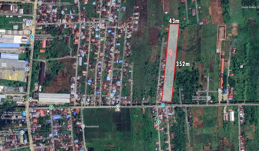 Dijual tanah dikawasan berkembang - pinggir Jl. Flora