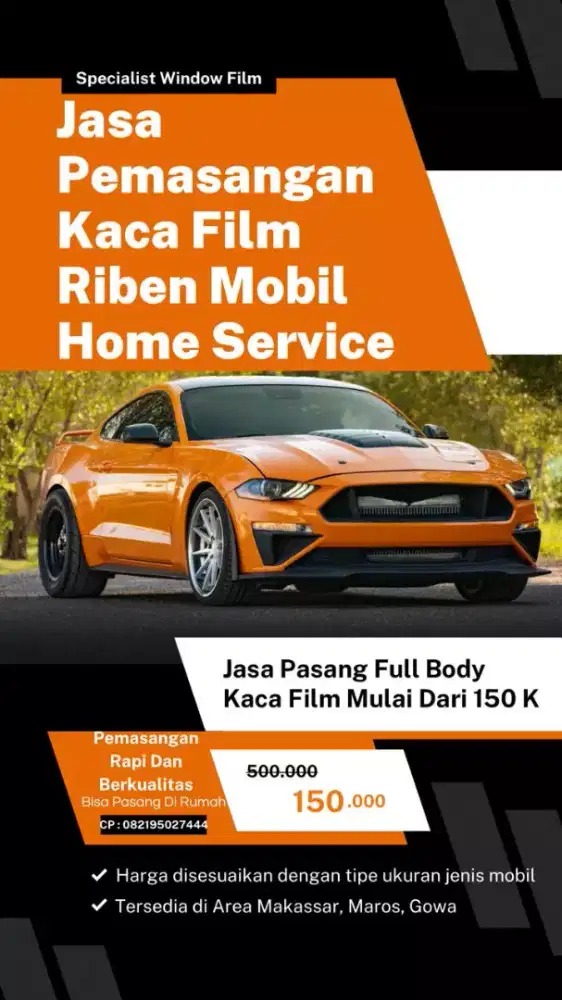 Jasa Pemasangan Kaca Riben (Kaca Film) Mobil
