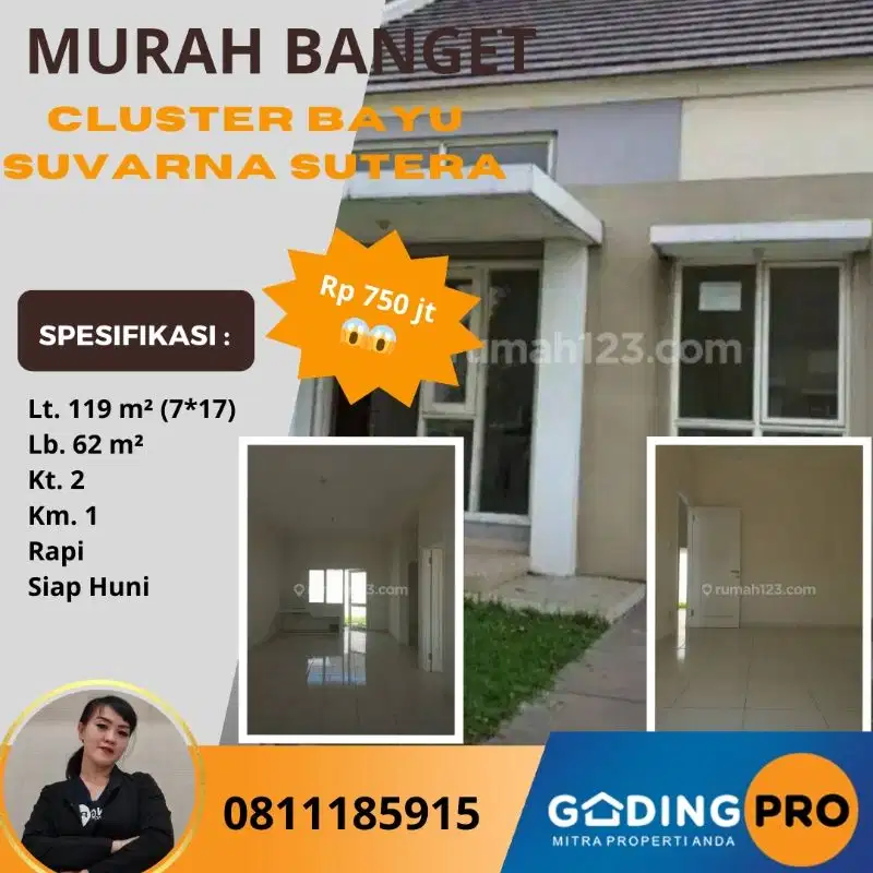 Rumah Murah Cluster Bayu Lt. 7x17 Suvarna Sutera Cikupa Tangerang