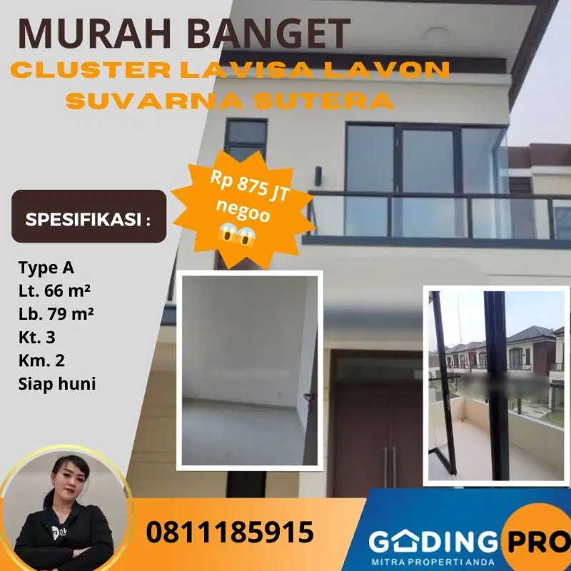 Murah Rumah SHM Lavon Type A Suvarna Sutera Cikupa Tangerang