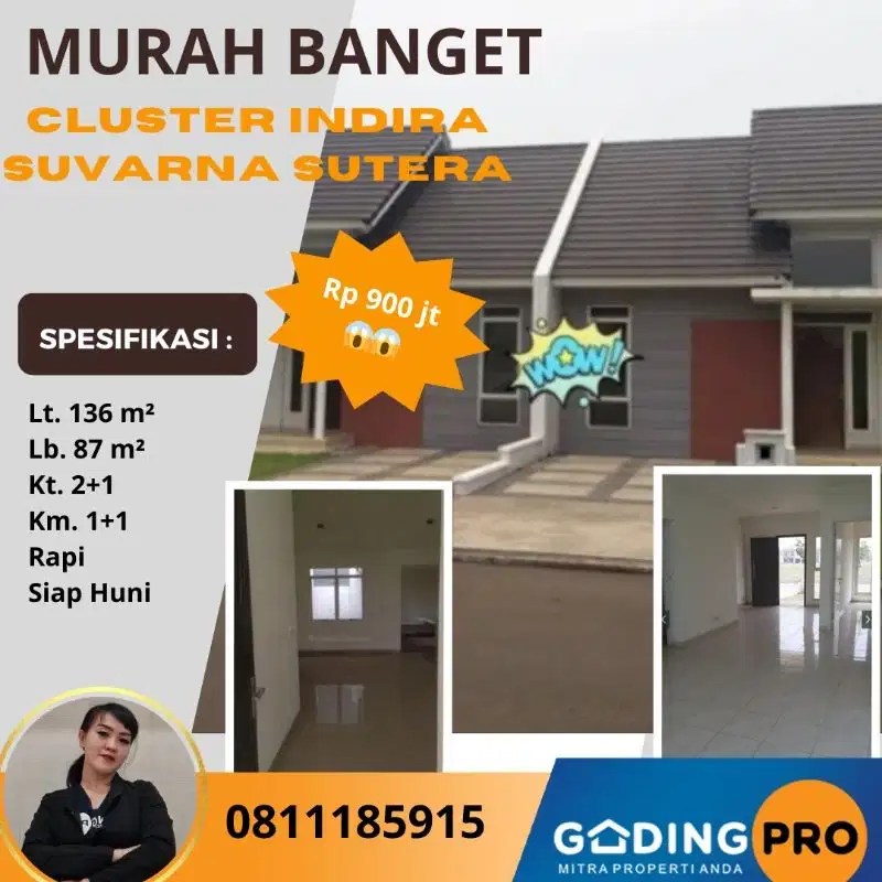 Murah Banget Indira Lt. 136 Suvarna Sutera Lavon Cikupa Tangerang