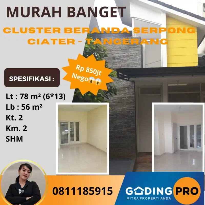 Jual Murah Rumah Di Beranda Serpong Ciater Tangerang Selatan