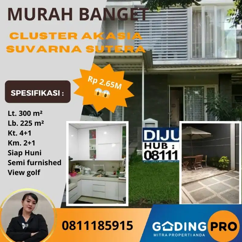 MURAH Cluster Akasia Lt. 300 View Golf Suvarna Sutera Cikupa Tangerang