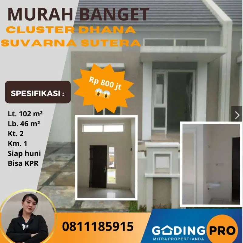 Dijual Cluster Dhana Suvarna Sutera Lavon Cikupa Tangerang