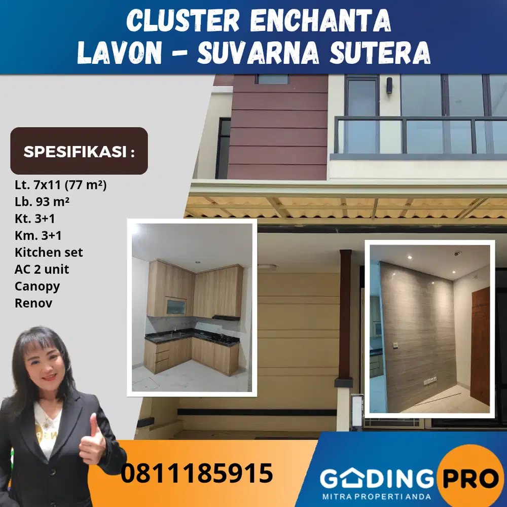 Rumah Siap Huni Cluster Enchanta Type B Lavon Suvarna Cikupa Tangerang