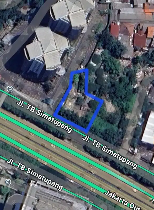 Kavling Komersial 734m² Jl TB Simatupang hadap Selatan
