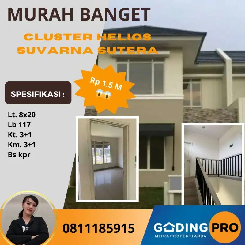 Rumah Murah SHM Helios Type Hanna Suvarna Sutera Cikupa Tangerang