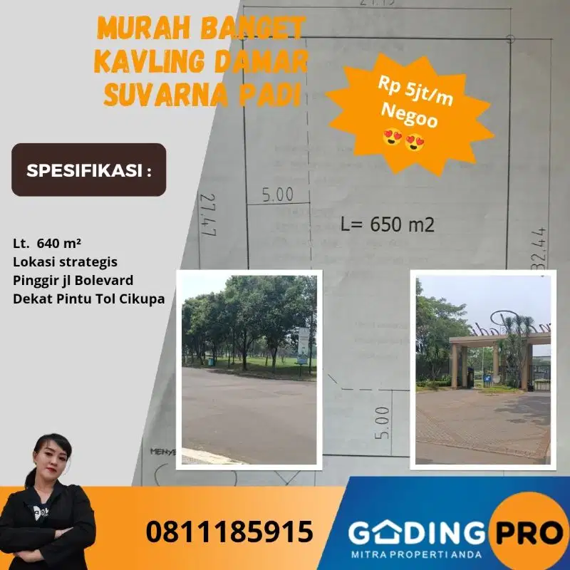 Murah Kavling Damar Lt. 650 Lingkungan Golf Suvarna Cikupa Tgr