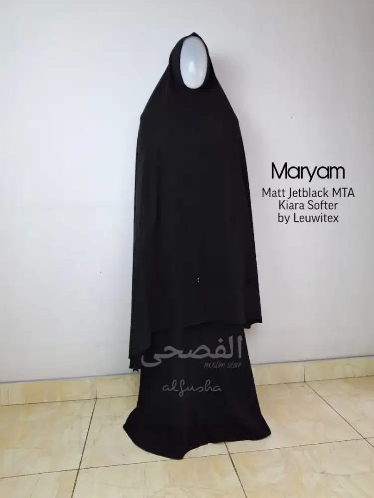 Set Gamis Jetblack Hitam Pekat Lengkap Cadar Siap Pakai