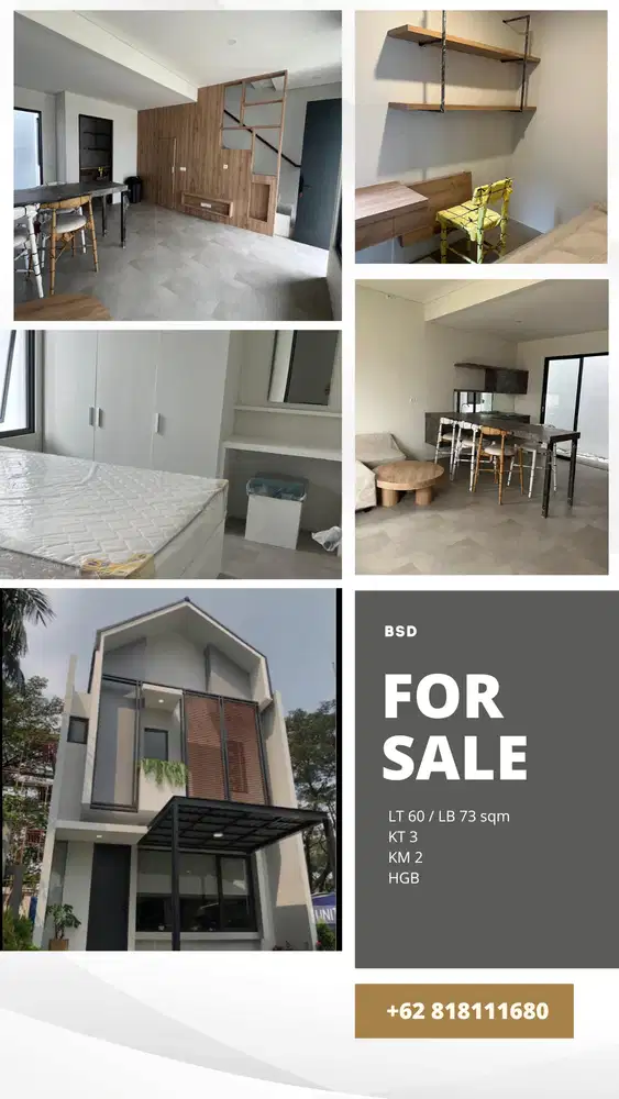 Dijual rumah full furnished Myza Cozmo House BSD