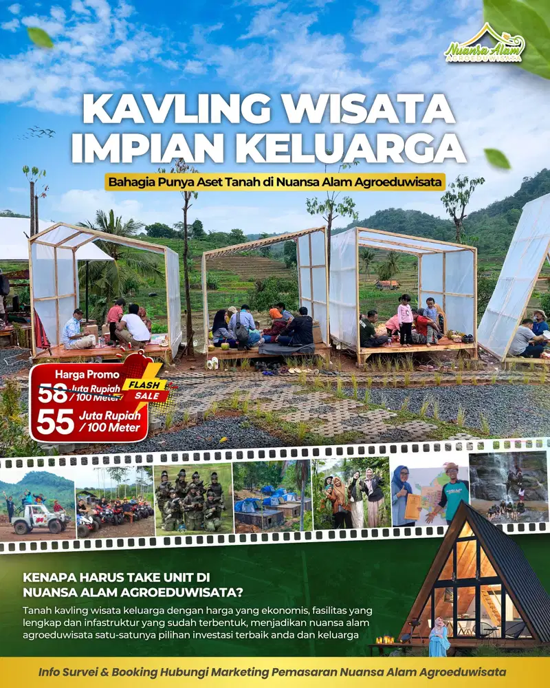 Dijual Tanah Kavling Wisata Murah 40 Jutaan di Jalur Puncak 2 Bogor