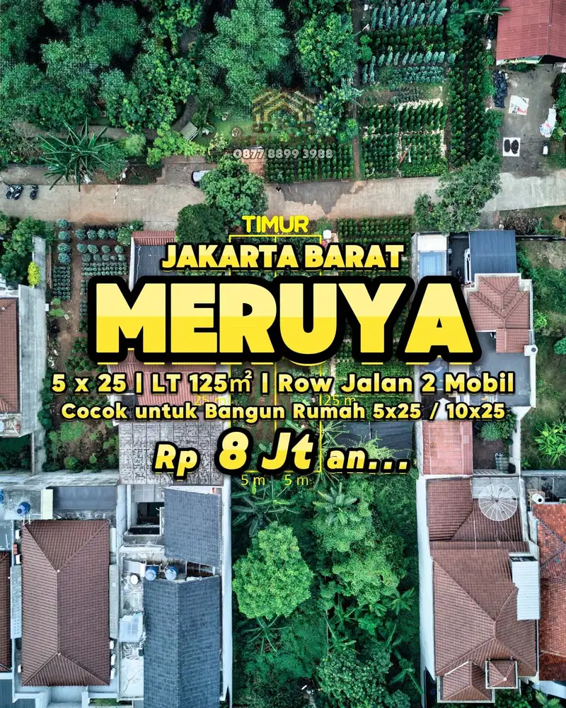 JUAL TANAH MURAH 5x25 dan 10x25 DI MERUYA SELATAN, JAKARTA BARAT