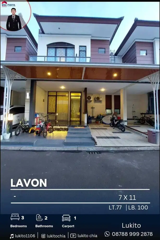 Disewakan Rumah Cantik Full Furnished di Lavon Harga Murah