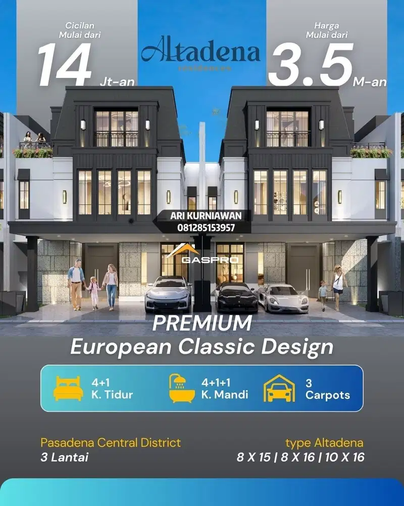 Cluster ALTADENA RESIDENCES boulevard gading serpong parisian style