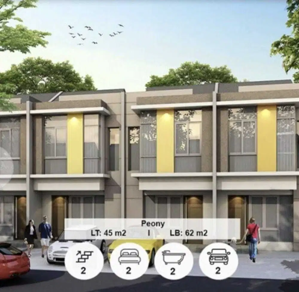 Disewa Rumah Cluster Hawaii Cove PIK2 2Lt Uk 4.5x10 m² at tangerang