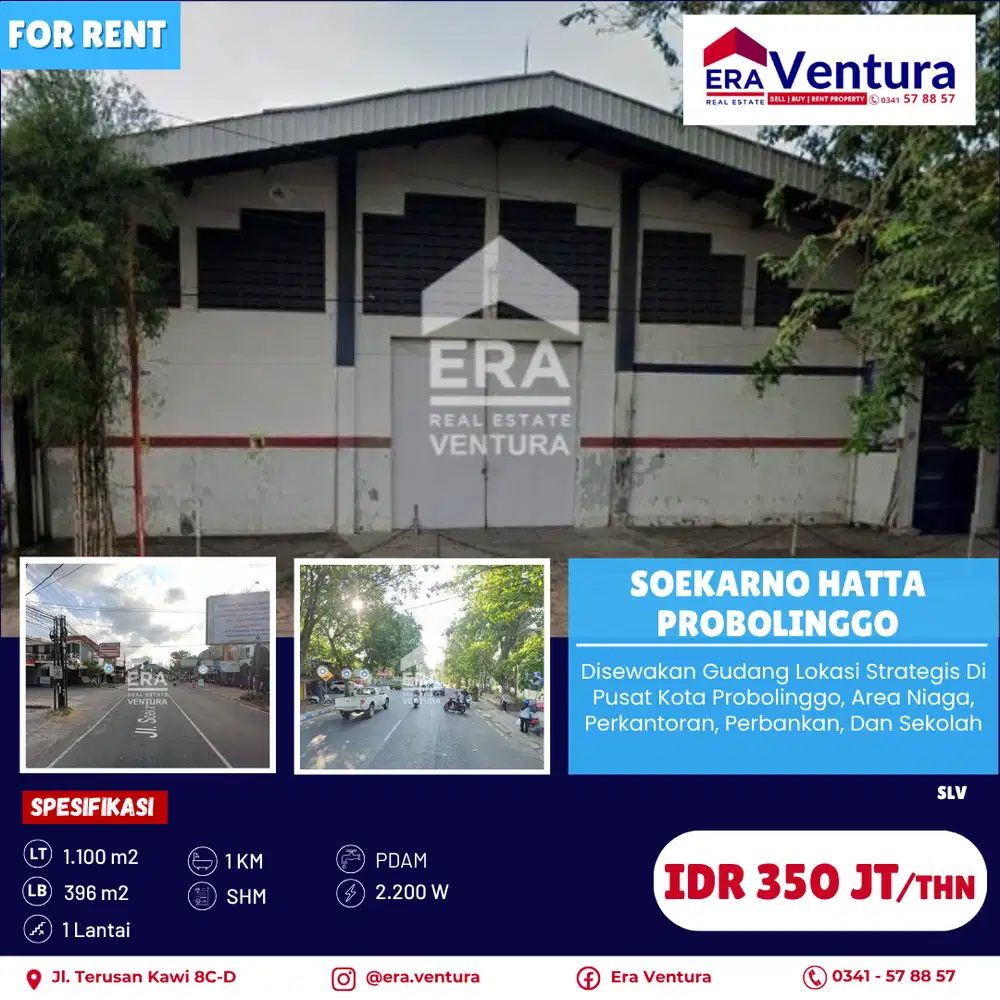 Disewakan Gudang Lokasi Strategis Di Pusat Kota Probolinggo