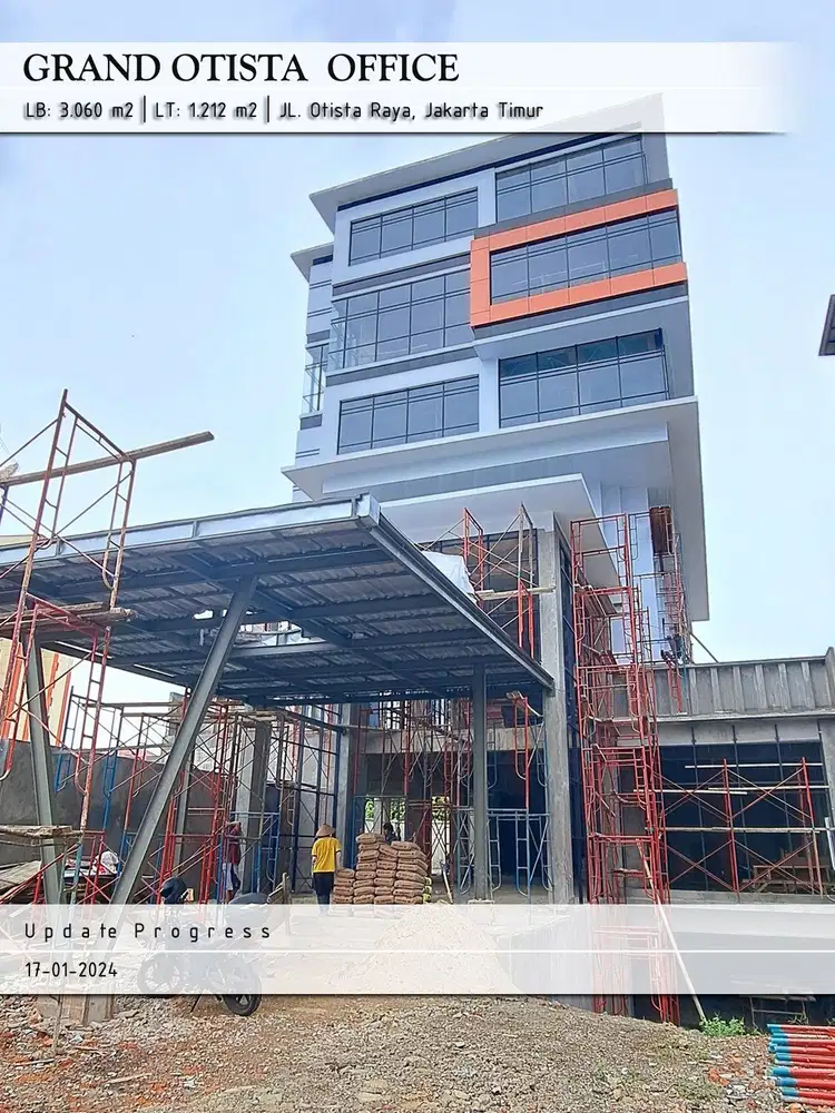 Gedung Baru Jatinegara Jl Otista Raya 6 Lantai + Basement hadap Timur
